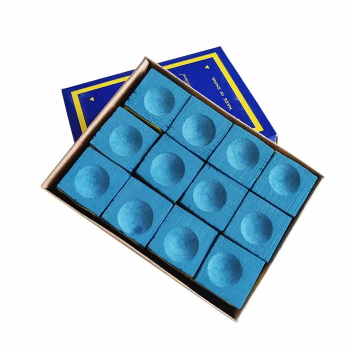 12pcs Pool Cue Chalk Billiard Chalk Cue Stick No-slip Chalk