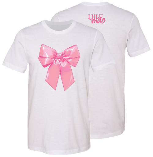 138 Big Pink Bow White