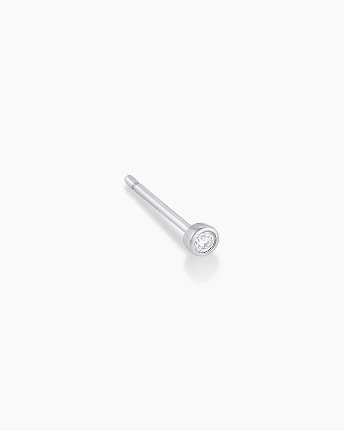 Classic Diamond Studs || option::14K Solid White Gold
