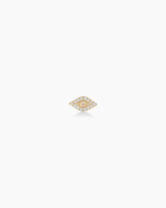 Diamond Evil Eye Studs || option::14K Solid Gold
