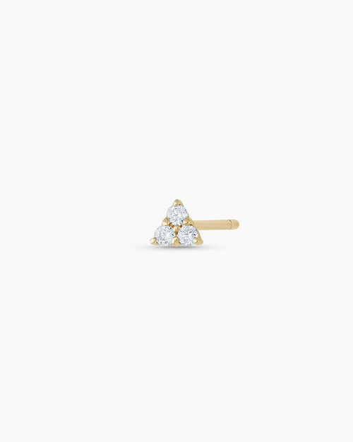 Diamond triangle stud || option::14K Solid Gold