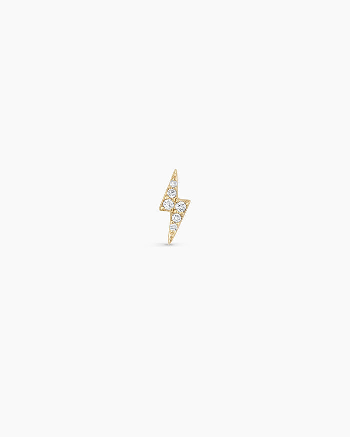 Diamond Lightning StudLightning earring || option::14K Solid Gold
