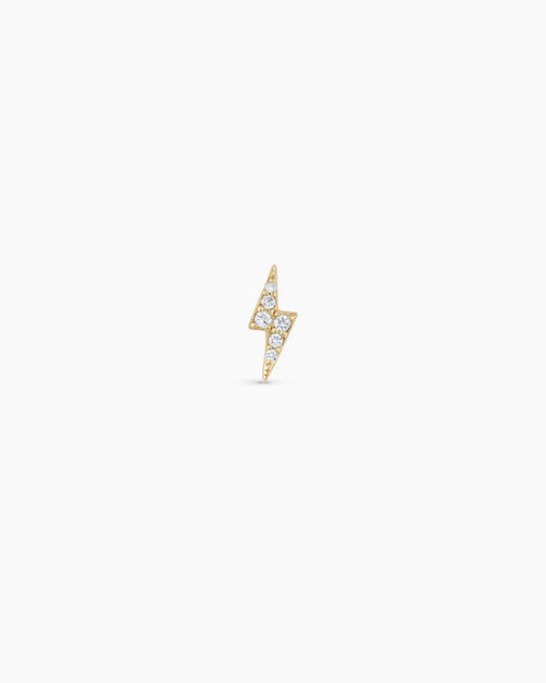 Diamond Lightning StudLightning earring || option::14K Solid Gold