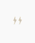 Diamond Lightning bolt earrings || option::14K Solid Gold
