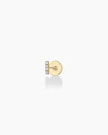 Diamond Pave Bar Flat Back Stud || option::14K Solid Gold