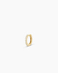 Diamond Pave 9 mm Huggie || option::14K Solid Gold, 9mm