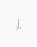 Diamond Script Alphabet Charm || option::14K Solid Gold, A