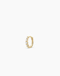 Elle Diamond Row Huggies || option::14K Solid Gold