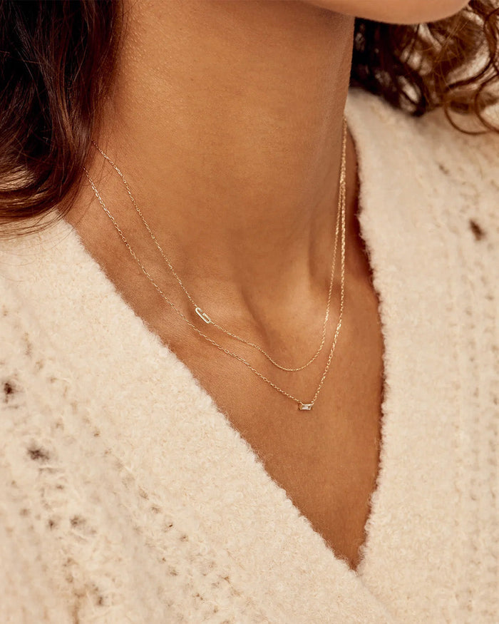 Alphabet Necklace || option::14K Solid Gold, A || set::14K-gold-alphabet-necklace-a-stl