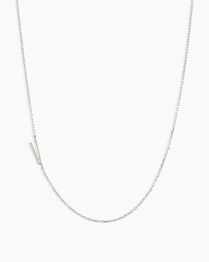 14K Solid White Gold / V