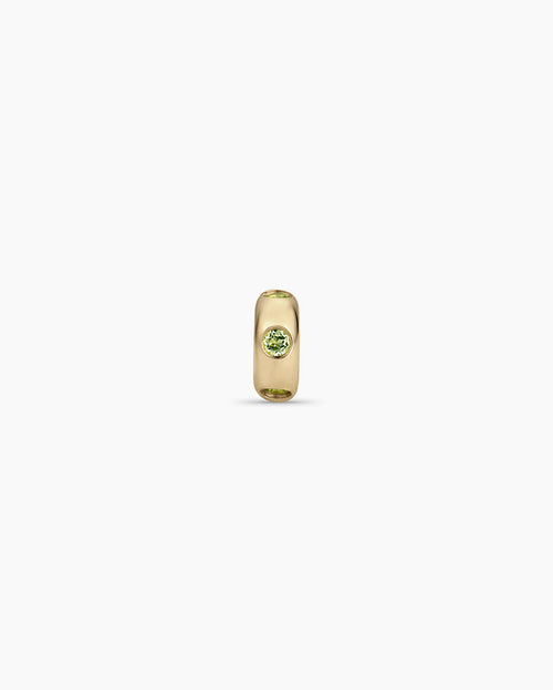 14K Gold Birthstone Halo Charm || option::14K Solid Gold, Peridot - August