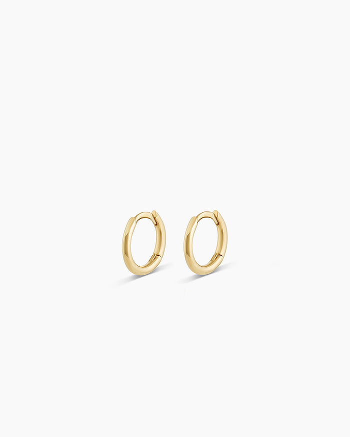 Classic Gold Huggie || option::14K Solid Gold, 8mm