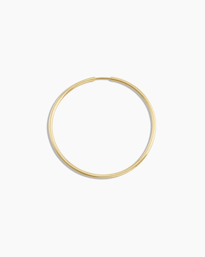 Classic Gold Hoop || option::14K Solid Gold, 30mm