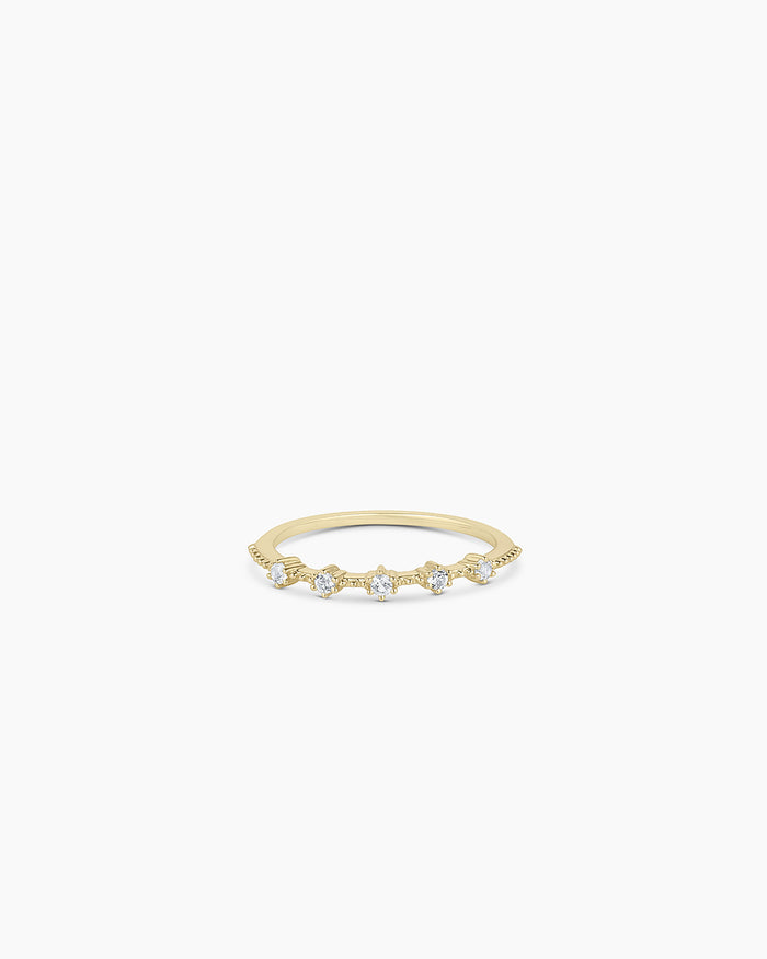 Cluster White Topaz Ring || option::14K Solid Gold