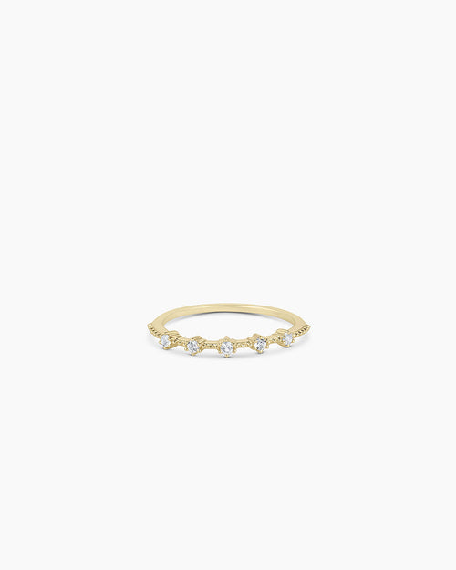 Cluster White Topaz Ring || option::14K Solid Gold