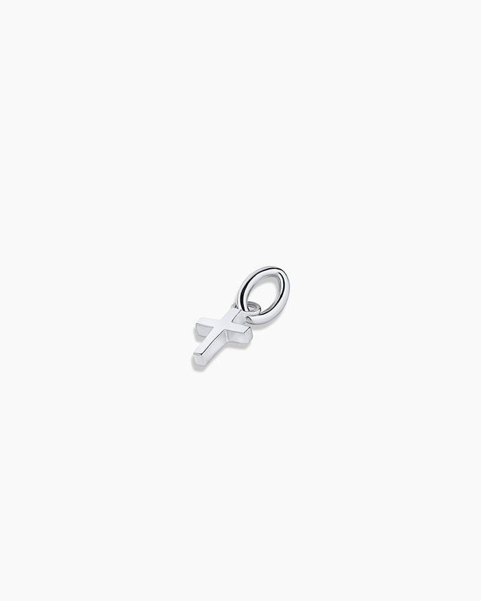 14K Gold Cross Charm || option::14K Solid White Gold