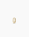 14K Gold Everyday Oval Single Huggie || option::14K Solid Gold, 9mm
