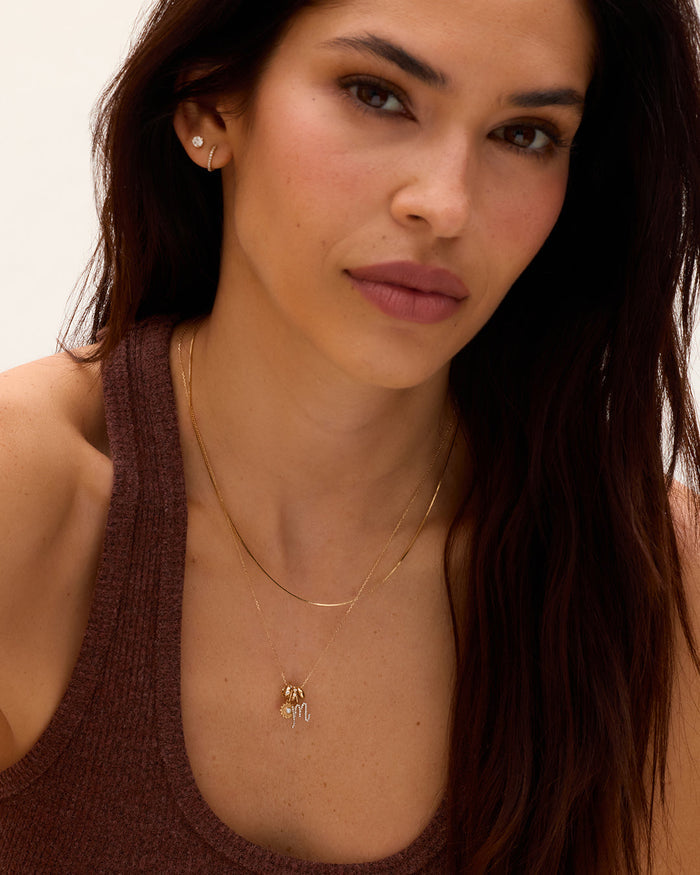 14K Gold Lou Halo Charm || option::14K Solid Gold