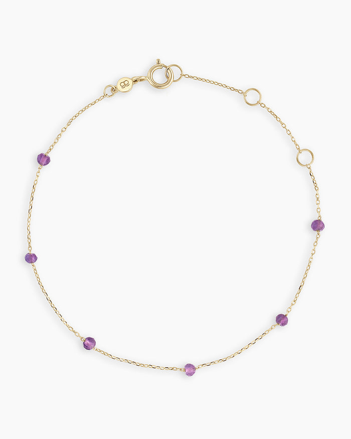 Amethyst Newport Bracelet || option::14K Solid Gold, Amethyst - February