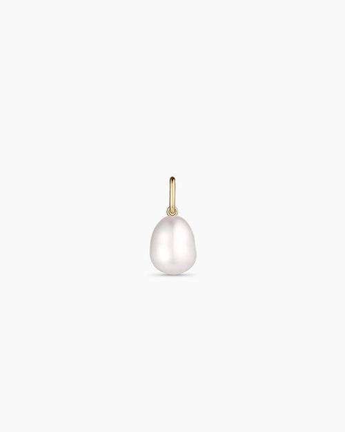 14K Gold Pearl Charm || option::14K Solid Gold