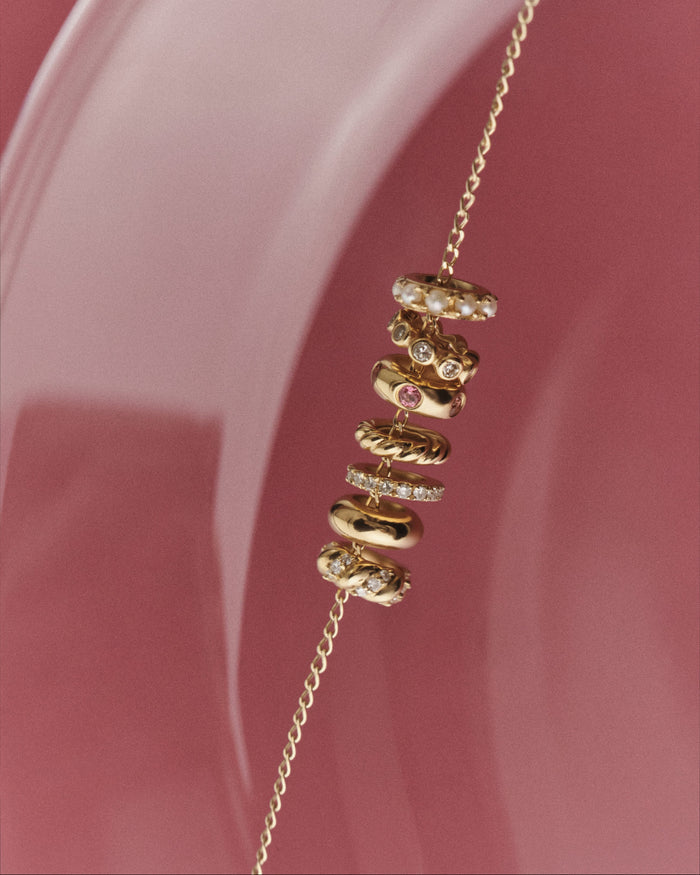 14K Gold Pearl Halo Charm || option::14K Solid Gold