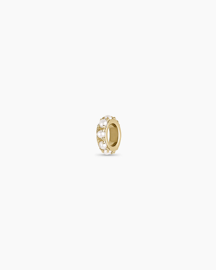 14K Gold Pearl Halo Charm || option::14K Solid Gold