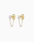 Pearl Newport Chain Huggie || option::14K Solid Gold