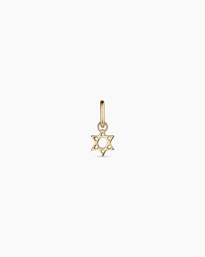 14K Gold Star of David Charm || option::14K Solid Gold