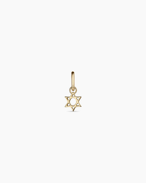 14K Gold Star of David Charm || option::14K Solid Gold