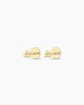 14K Gold Trio Threaded Flatback Studs || option::14K Solid Gold