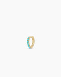 Turquoise Row Huggie || option::14K Solid Gold