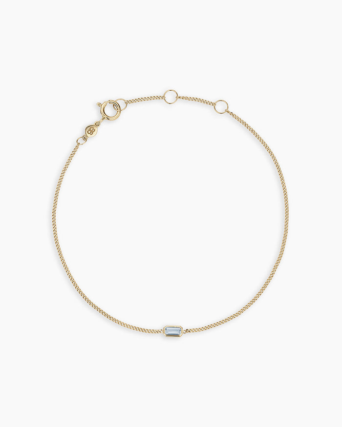 14K Solid Gold / Aquamarine - March