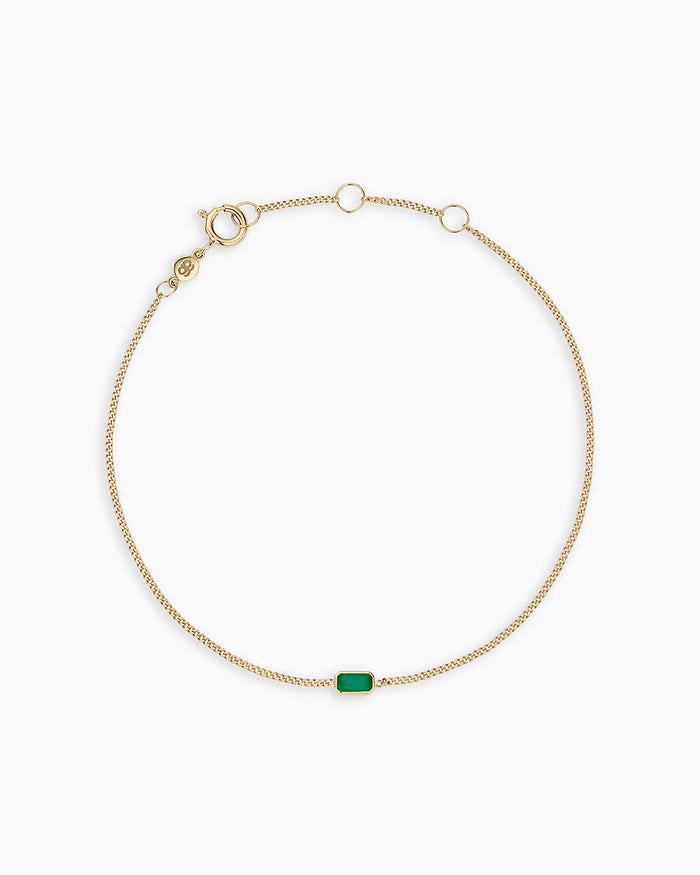 14K Solid Gold / Green Agate - May