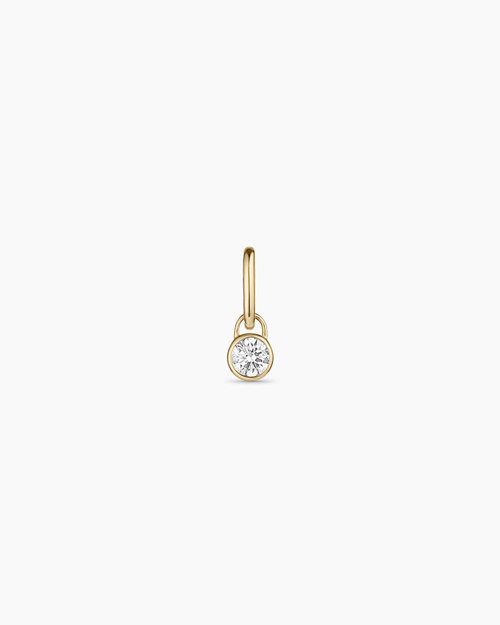 Lab Grown Diamond Halo Charm || option::14K Solid Gold