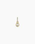 14K Lab Grown Diamond Petite Oval Charm || option::14K Solid Gold