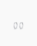 Classic Gold Huggie || option::14K Solid White Gold, 8mm
