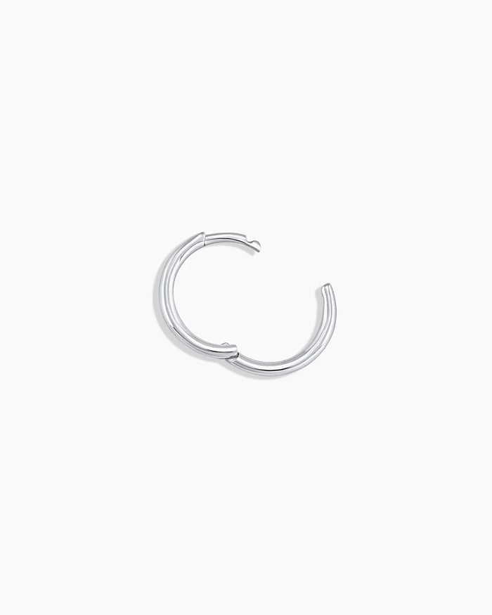 Classic Gold Huggie || option::14K Solid White Gold, 11mm