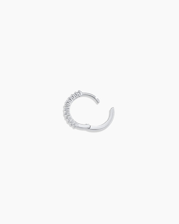 Classic Gold Huggie || option::14K Solid White Gold, 11mm