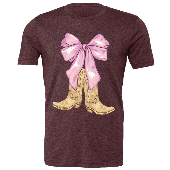 157 Bow Boots-Heather Maroon