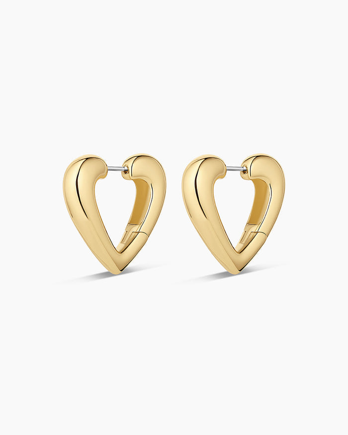 Amour Heart Hoops || option::18K Gold Plated