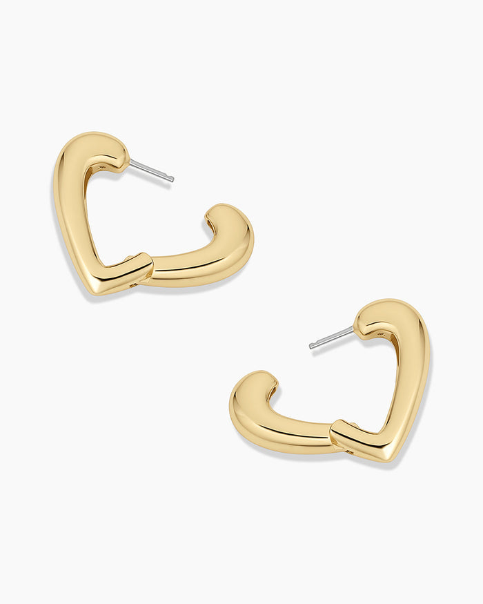 Amour Heart Hoops || option::18K Gold Plated
