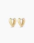 Amour Heart Huggies || option::18K Gold Plated