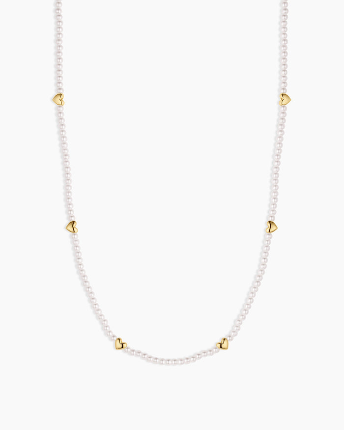 Amour Pearl Necklace || option::18K Gold Plated
