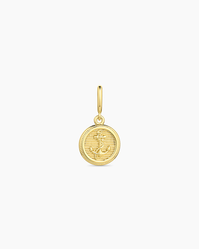 Anchor Coin Parker Charm || option::18K Gold Plated