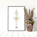 Aquarius constellation wall art print | Zodiac horoscope sign