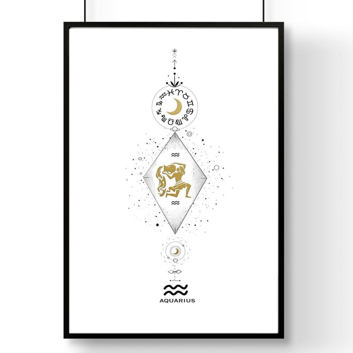Aquarius constellation wall art print | Zodiac horoscope sign