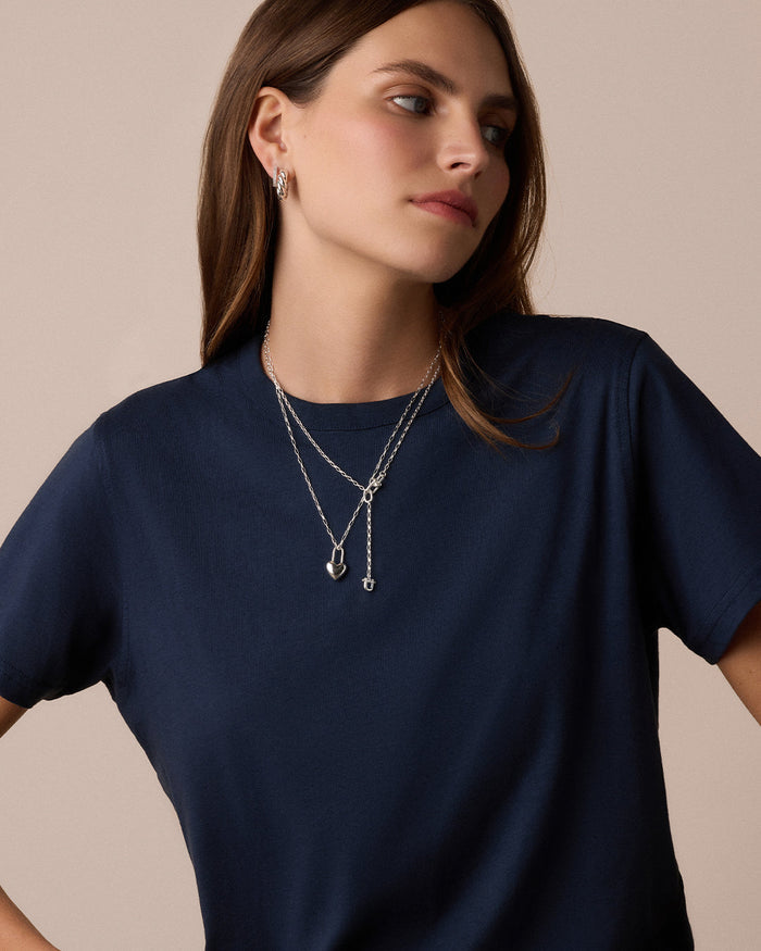 Atlas Delicate Lariat || option::Silver Plated