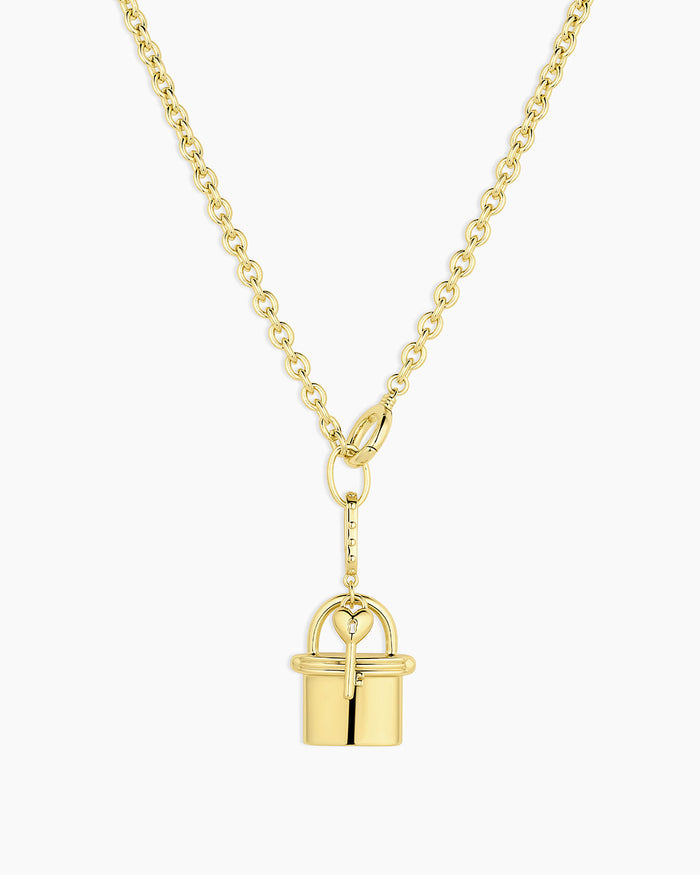 Avery Love Lock Necklace || option::18K Gold Plated