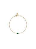BAGUETTE CHAIN BRACELET IN LAB EMERALD, 18K GOLD VERMEIL