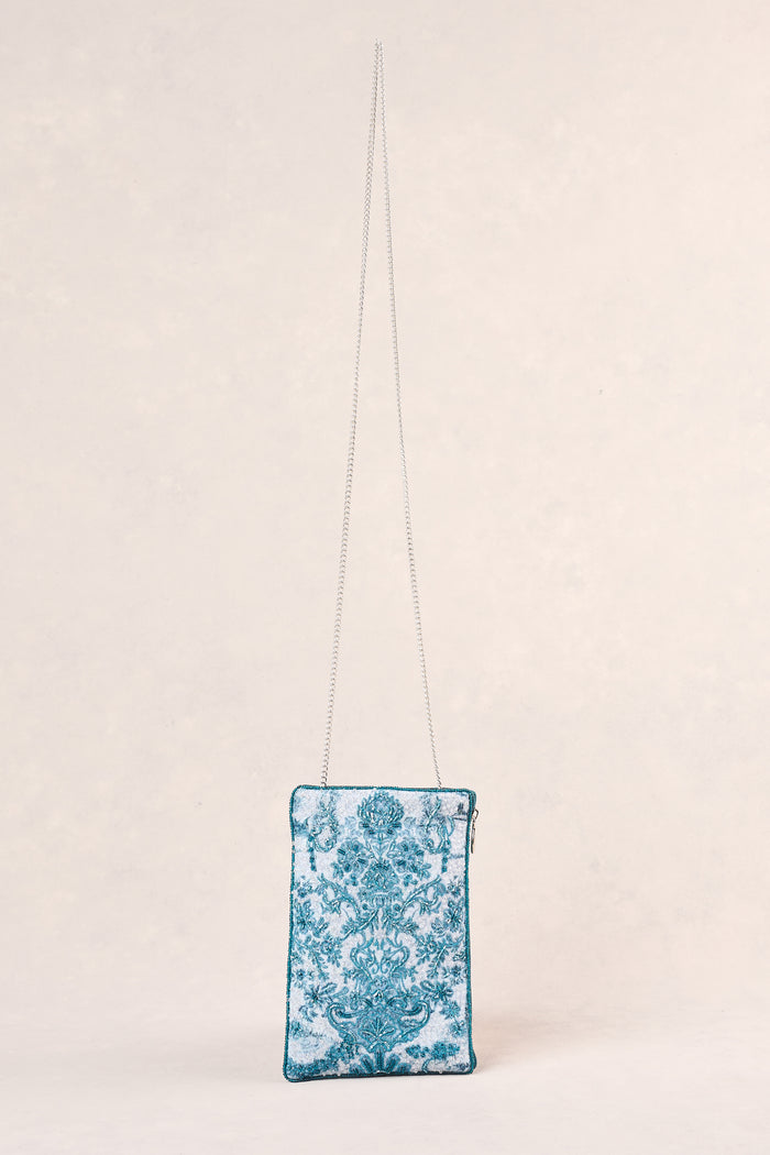Baroque Print Cos Bag - Light Blue